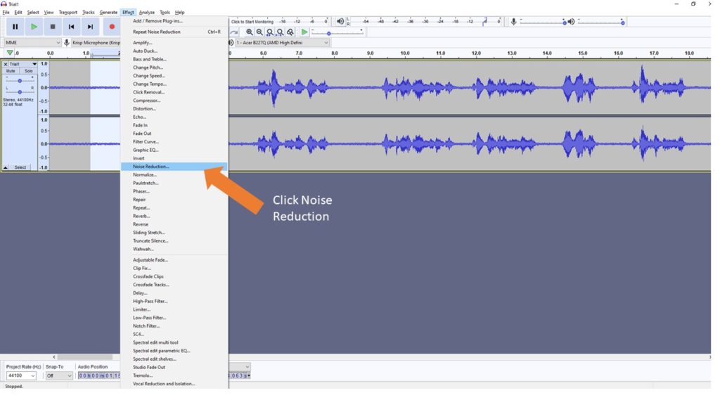 remove background noise from audio recording
